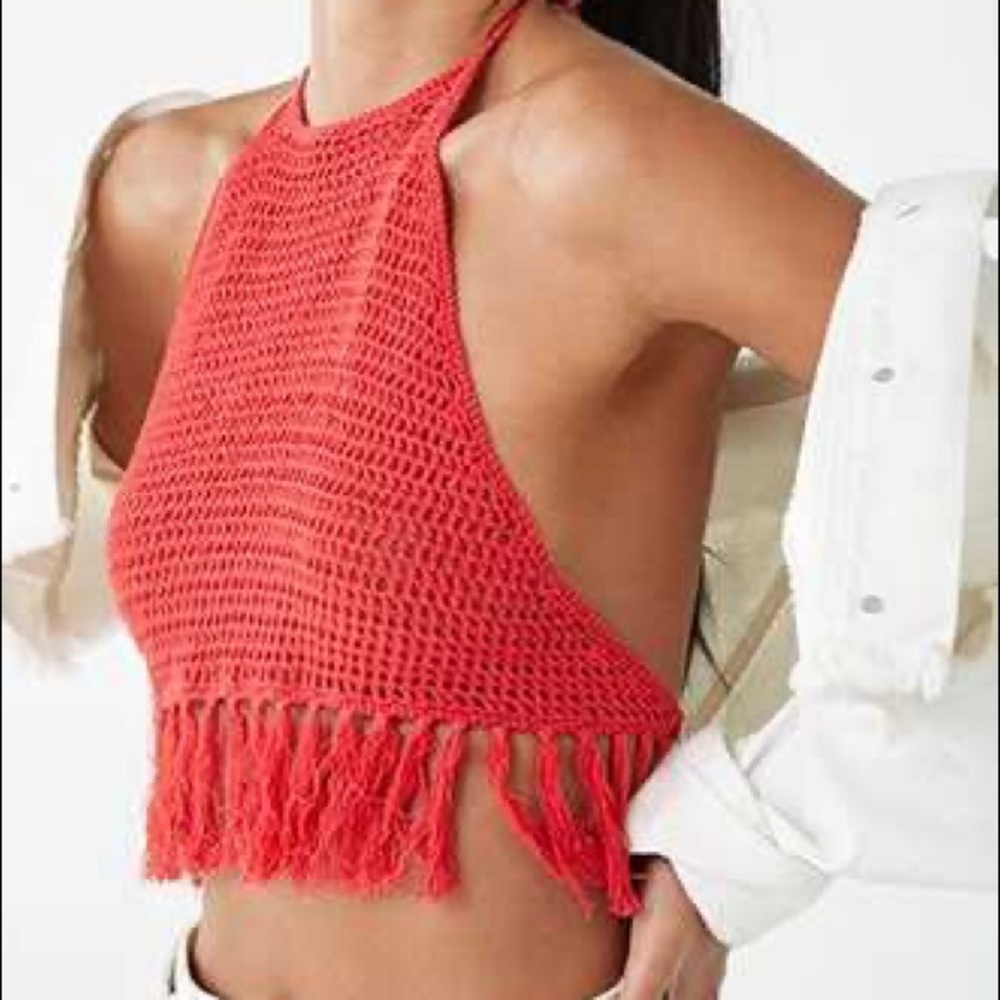 NWOT | Forever 21 | Blazing Trails Collection | Red Crochet Crop Top | Size S